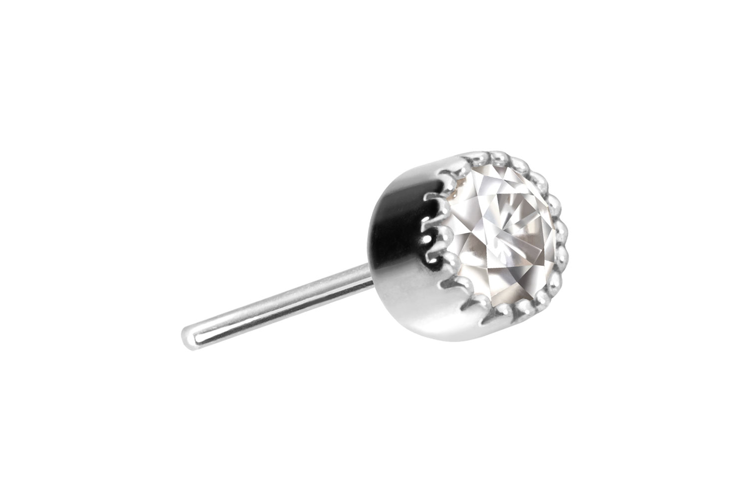 14 Karat Gold Aufsatz mit Titan Push Pin MOISSANIT-DISC von Piercingline